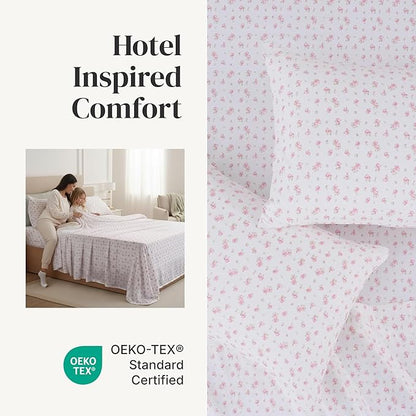 Modern Threads Silky Soft Microfiber and Wrinkle Free Sheets - Luxurious Microfiber Bed Sheets Includes Flat Sheet, Fitted Sheet with Deep Pockets, & Pillowcases Ivory, Full