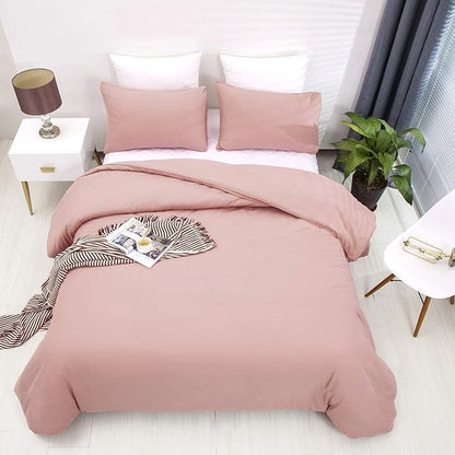 Houseri Pink Comforter Set - California King Size, Blush & Dusty Pink Bedding Comforter & Blanket Set