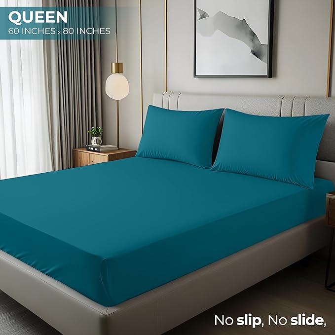 Utopia Bedding Queen Fitted Sheet - Bottom Sheet - Deep Pocket - Soft Microfiber - Shrinkage and Fade Resistant - Easy Care -1 Fitted Sheet Only (Denim Blue)