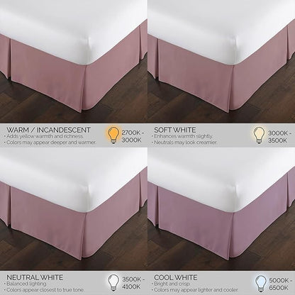 Southshore Fine Living, Inc. Hotel Quality King Bed Skirt - 14" Drop, Elegant Pleated Design, Premium Dust Ruffle/King Size Bedskirt, Easy Care, Luxury Bed Skirt King Size, Lavender