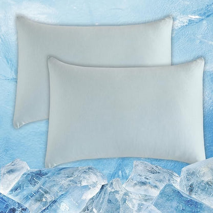 CHOSHOME Cooling Pillow Cases Zipper Pillow Covers Q-Max > 0.45 Zippered Pillowcases for Hot Sleepers, Soft, Breathable, Skin-Friendly, 2 Pack (King, 20"x36", Ice Blue)