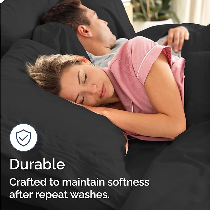 Bulk Case Pack of 12 Sheet Sets - 12 Massage Sheet Sets - Bulk Pack of Queen Sheet Sets - Bulk Queen Size Sheets - Wholesale Bulk Sheets for Hotels & Airbnbs - Exceptional Value - Queen Sized, Black