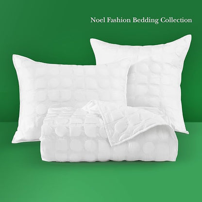 kate spade new york Noel Twin Quilt Bedding Set, 200 Thread Count and 100% Cotton Cover, All Season 2 Piece Reversible Bedding Set, Machine Washable, Marshmallow