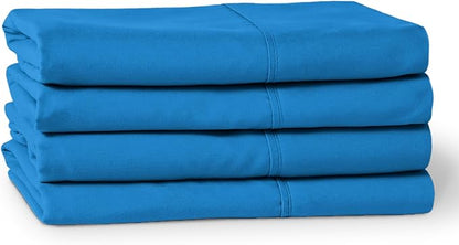 Bare Home Microfiber Bulk Pillow Cases - King Set of 4 - Cooling Pillowcases - Double Brushed - Medium Blue Pillowcases 4 Pack - Easy Care (King - 4 Pack, Medium Blue)