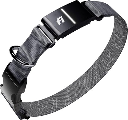 Fi Series 3+ GPS + Health Dog Collar, Gray, X-Large, 12-Month Membership | Smart GPS dog collar with live tracking, health & behavior, Escape Alerts, LED light. Waterproof and Apple Watch compatible.
