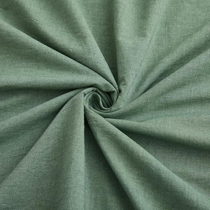 LOVQUE 100% Washed Cotton Duvet Cover King Size, Mint Green Fade-Resistant Natural Bedding Set (No Comforter), 104x90 Inches