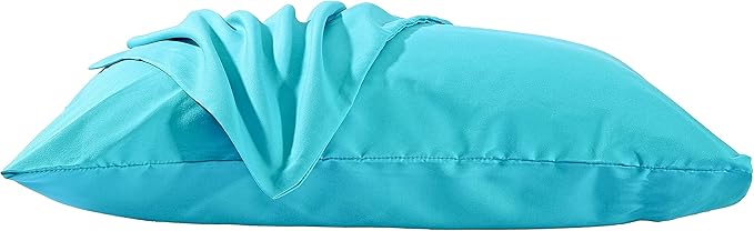 EVOLIVE Ultra Soft Brushed Microfiber Standard Size 20"x30" Pillowcases Pair Set of 2 with Envelope Closure (20"x30" Standard, Ocean)