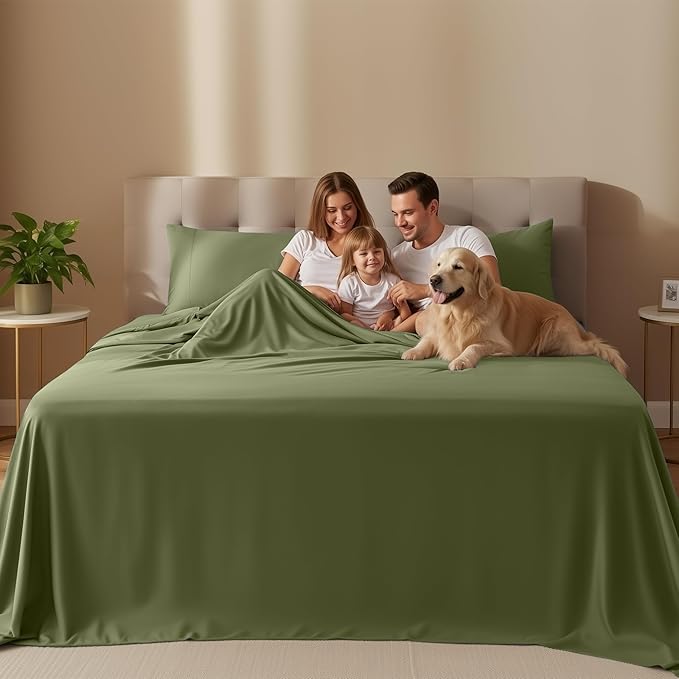 Utopia Bedding Twin Bed Sheets Set - 3 Piece Bedding - Brushed Microfiber - Shrinkage and Fade Resistant - Easy Care (Twin, Olive)