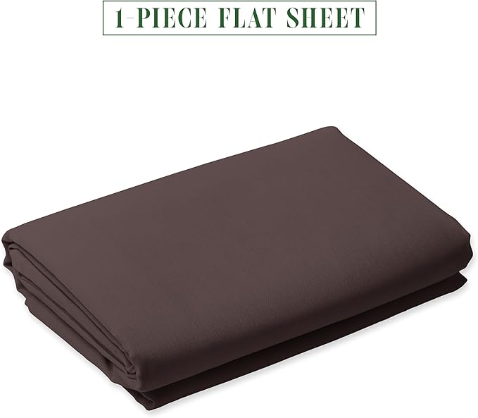 Luxury Flat Sheet on Amazon Elegant Comfort Wrinkle-Free 1500 Premier Hotel Quality 1-Piece Flat Sheet, Twin/Twin XL Size, Chocolate Brown