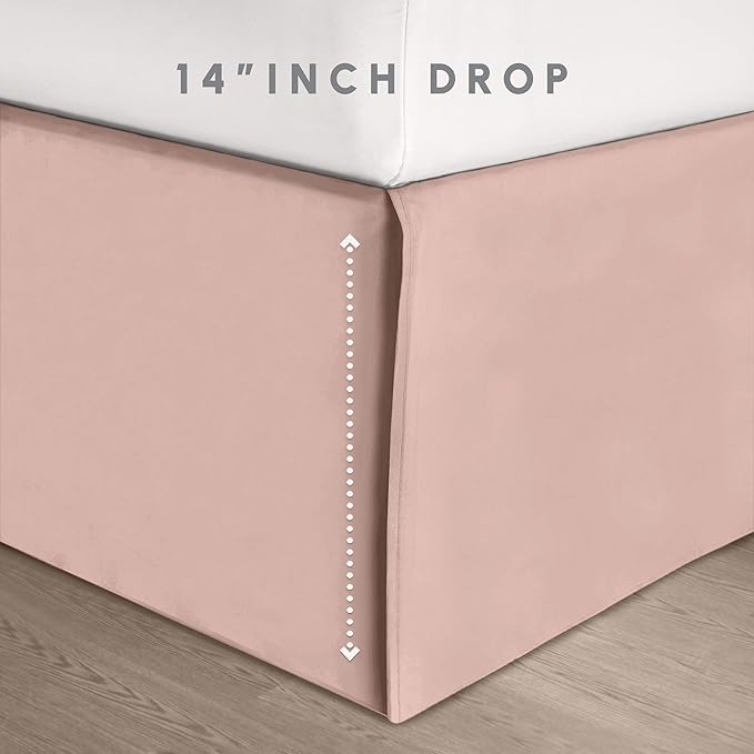 Elegant Comfort 8-Piece Pinch Pleated Comforter Set - All Season Complete Bed in a Bag, Includes 4pc Smart Sheet Set, Bed Skirt, Comforter, Matching Pillowcases and Shams, Full/Queen, Blush Pink