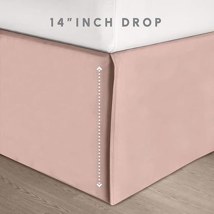 Elegant Comfort 8-Piece Pinch Pleated Comforter Set - All Season Complete Bed in a Bag, Includes 4pc Smart Sheet Set, Bed Skirt, Comforter, Matching Pillowcases and Shams, Full/Queen, Blush Pink