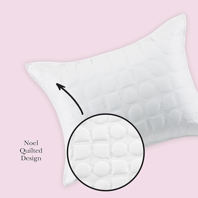 kate spade new york Noel Twin Quilt Bedding Set, 200 Thread Count and 100% Cotton Cover, All Season 2 Piece Reversible Bedding Set, Machine Washable, Marshmallow