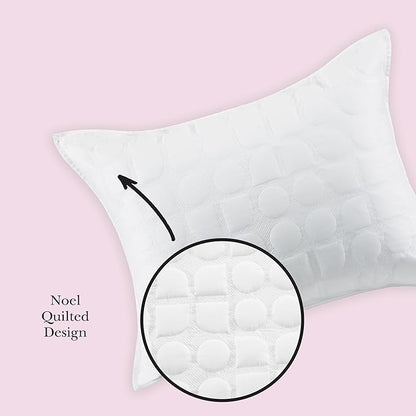 kate spade new york Noel Twin Quilt Bedding Set, 200 Thread Count and 100% Cotton Cover, All Season 2 Piece Reversible Bedding Set, Machine Washable, Marshmallow