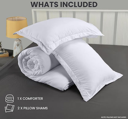 Queen Comforter Set 3 Piece White by Utopia Bedding, Comforters Queen Size, Bedding Comforters Sets, Down Alternative Soft Bed Set, 1 Comforter (88 x 88 inches) 2 Pillow Shams (20 x 26 inches)