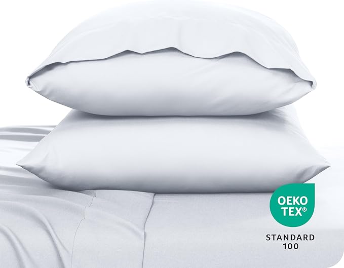 Bare Home Microfiber Pillow Cases - King 20x40 - Cooling Pillowcases - Double Brushed - Easy Care - Envelope Closure (King Pillowcase Set of 2, White)