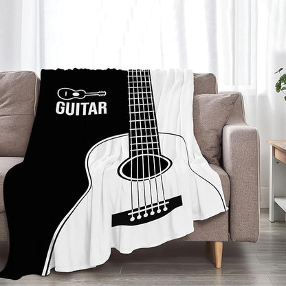 Guitar Blanket Super Soft Warm Fluffy Fleece Flannel Music Instrument Throw Blanket Cozy Fuzzy Plush Stuff Bedding Blankets Gifts for Women Kids Boys Girls Adults 80"X60"