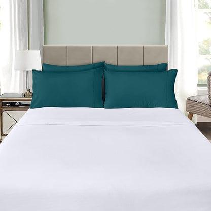 Utopia Bedding Queen Pillow Cases - 4 Pack - Envelope Closure - Soft Brushed Microfiber Fabric - Shrinkage and Fade Resistant Pillow Covers Queen Size 20 X 30 Inches (Queen, Teal)
