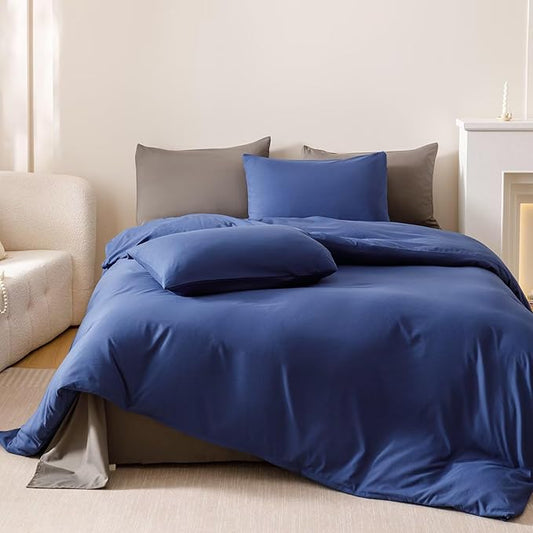 Cottonight Royal Blue Comforter Sets Queen Bright Blue Bedding Comforter Queen Size Quilts Blanket Ultra Soft Breathabe Solid Bedding Set for Women Men Adults Teens