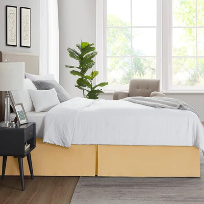 Nestl Gold Twin XL Bed Skirt - Twin XL Size Bed Skirt 14 Inch Drop - Brushed Microfiber Bed Skirts - Hotel Quality Pleated Bed Skirt - Shrinkage & Fade Resistant