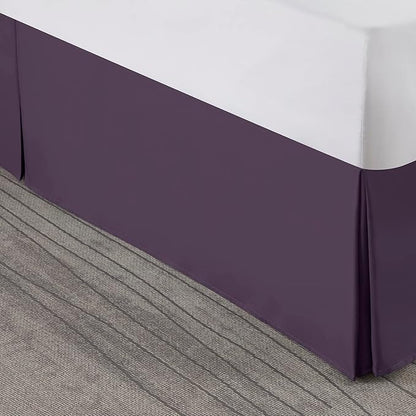 Nestl Dark Purple Bed Skirt King Size - King Bed Skirt 14 Inch Drop - Brushed Microfiber Bed Skirts - Hotel Quality Pleated Bed Skirt - Shrinkage & Fade Resistant