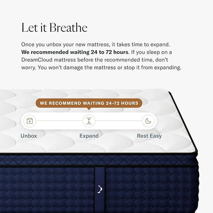 DreamCloud Premier Rest 14" Queen Mattress - Luxury Hybrid Memory Foam - 365 Night Trial - Premium Pressure-Relieving Layers - Forever Warranty - Mattress in a Box - Medium-Firm