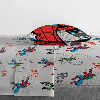 Jay Franco Spiderman Spidey VS 5 Piece Twin Size Bed Set - Includes Comforter & Sheet Set Bedding - Super Soft Fade Resistant Microfiber (Official Marvel Product)