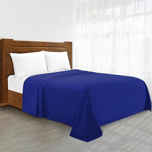 Luxury Flat Sheet on Amazon Elegant Comfort Wrinkle-Free 1500 Premier Hotel Quality 1-Piece Flat Sheet, King Size, Royal Blue
