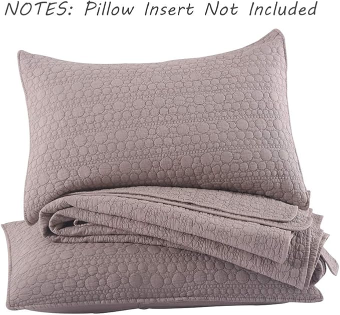 HORIMOTE HOME Quilt Set Twin Size Cameo Rose, Classic Geometric Spots Stitched Pattern, Stone-Washed Microfiber Chic Rustic Look, Ultra Soft Lightweight Quilted Bedspread for All Season, 2 Pieces