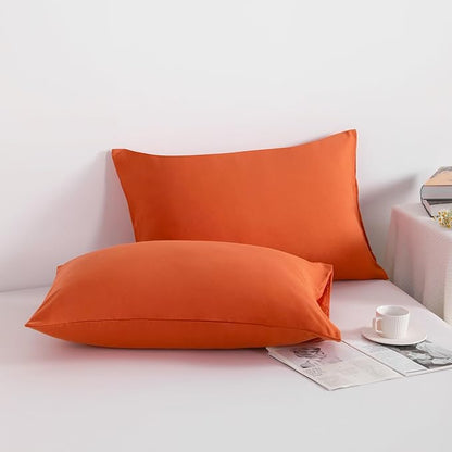 NTBAY Queen Pillowcase Set - 4 Pack Brushed Microfiber 20x30 Pillowcases - Soft, Wrinkle-Free, Fade-Resistant, Stain-Resistant, Brunt Orange Pillowcases with Envelope Closure - 20x30 Inches
