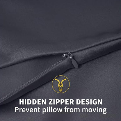 ZIMASILK 100% Pure Mulberry Silk Pillowcase for Hair and Skin Health,Soft and Smooth,Both Sides Premium Grade 6A Silk,600 Thread Count,with Hidden Zipper,1pc(Standard 20''x26'',Dark Gray)