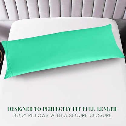 Elegant Comfort Luxury Ultra-Soft 1-Piece Pillowcase Set - 1500 Premium Hotel Quality Microfiber Double Brushed - Wrinkle Resistant, Body Pillowcase Size, Paradise Teal