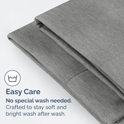 King Standard Pillow Cases Set of 2 - Ultra-Soft Hotel Quality Pillowcase Covers - Comfy, Cozy & Fade Free - Wrinkle Resistant - Machine Washable Pillow Protectors - 2 Piece Set - Heathered Grey
