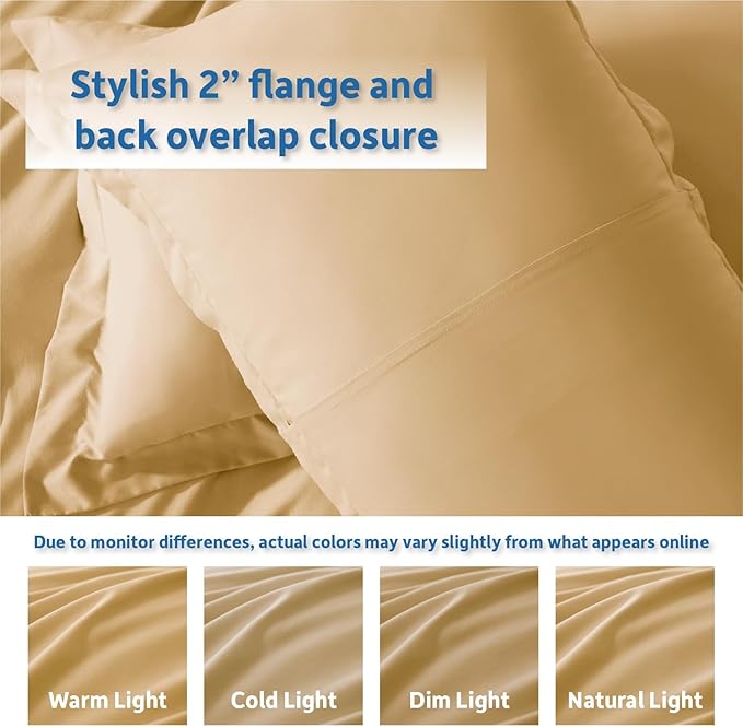 Nestl Camel Gold Duvet Cover King Size - Soft Double Brushed King Duvet Cover Set, 3 Piece, with Button Closure, 1 Duvet Cover 104x90 inches and 2 Pillow Shams