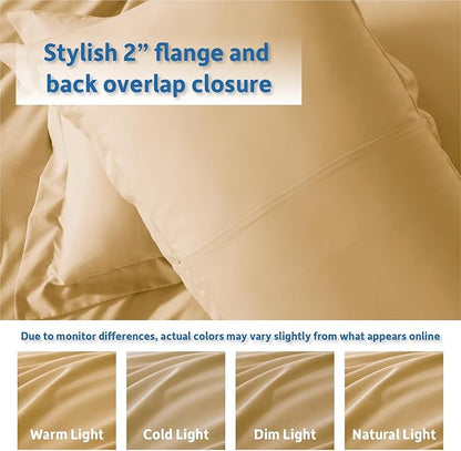 Nestl Camel Gold Duvet Cover King Size - Soft Double Brushed King Duvet Cover Set, 3 Piece, with Button Closure, 1 Duvet Cover 104x90 inches and 2 Pillow Shams