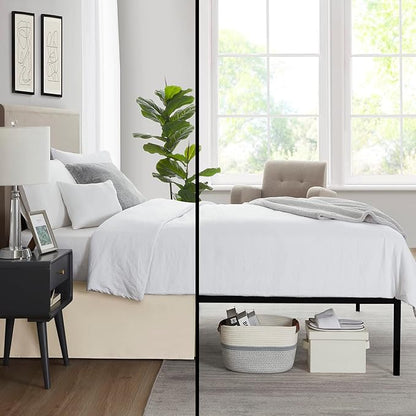 Nestl Cream Twin XL Bed Skirt - Twin XL Size 14 Inch Drop - Brushed Microfiber Hotel Quality Pleated Bed Skirt - Shrinkage & Fade Resistant