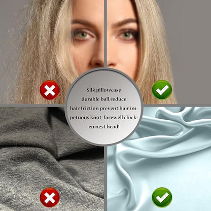 Silk Pillow Cases 2 Pack Soft Breathable and Sliky King Size Pillow Cases Set of 2,Natural Mulberry Silk Pillowcase Set of 2 for Hair and Skin with Hidden Zipper (Blue Haze,20"X 36",2pcs)