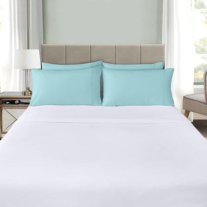 Utopia Bedding Queen Pillow Cases - 4 Pack - Envelope Closure - Soft Brushed Microfiber Fabric - Shrinkage and Fade Resistant Pillow Covers Queen Size 20 X 30 Inches (Queen, Spa Blue)