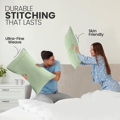 Utopia Bedding King Pillow Cases - 2 Pack - Envelope Closure - Soft Brushed Microfiber Fabric - Shrinkage and Fade Resistant Pillow Covers King Size 20 X 40 Inches (King, Sage)