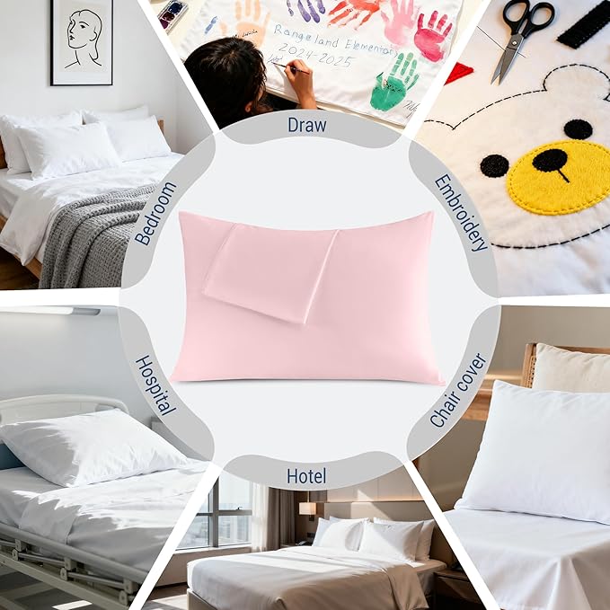 Pillowcases Standard 4 Pack, 20x26 Pillow Cases with Envelope Closure, Soft Plain Brushed Microfiber Covers Breathable Wrinkle-Resistant, Pink