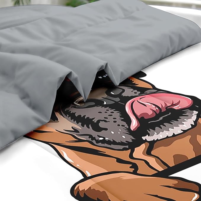 Comforter Set Full Size, Dog Funny Family 7 Pcs Bedding for Kids and Adults, Animal Cute Boxer Bed Sheet Sets with Fitted Sheet 2 Pillowcases & 2 Shams for Bedroom Bed Decor