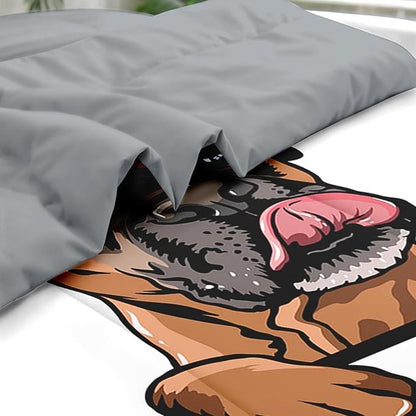 Comforter Set Full Size, Dog Funny Family 7 Pcs Bedding for Kids and Adults, Animal Cute Boxer Bed Sheet Sets with Fitted Sheet 2 Pillowcases & 2 Shams for Bedroom Bed Decor