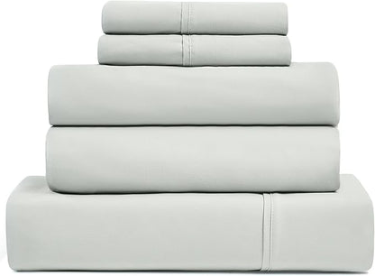 UGG Hedi Split King Sheet Set 5-Piece Luxury Cooling Sheets Deep Pockets Premium Bedding with 2 Shams Hypoallergenic Machine Washable Soft Lightweight Set for Adjustable Bed, Split King, Mineral Green