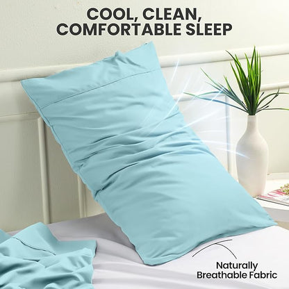 Utopia Bedding King Pillow Cases - 2 Pack - Envelope Closure - Soft Brushed Microfiber Fabric - Shrinkage and Fade Resistant Pillow Covers King Size 20 X 40 Inches (King, Spa Blue)