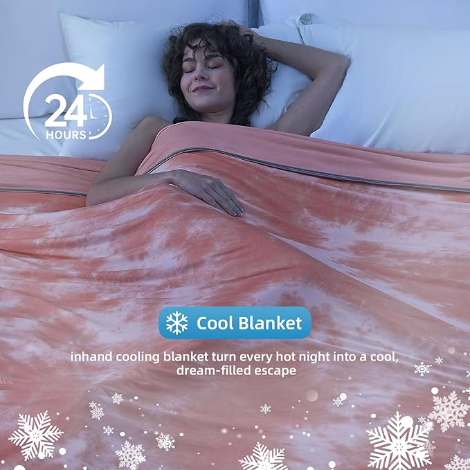 inhand Cooling Blanket Queen Size (90"x90"), Cooling Blankets for Hot Sleepers, Absorbs Heat to Keep Adults Cool for Summer Nights Sweats, Thin Cold Lightweight Blanket for Couch Bed, All Season Use