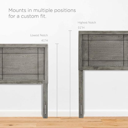 Modway MOD-6221-GRY Archie Full Wood Headboard, Gray