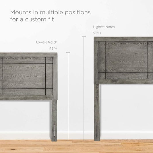 Modway MOD-6221-GRY Archie Full Wood Headboard, Gray