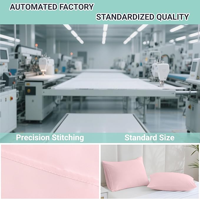 ZPECC Pillow Cases Standard Size Set of 12, 20x26 Envelope Closure Pillowcases, Soft Plain Brushed Microfiber Covers Hypoallergenic Breathable, Pink