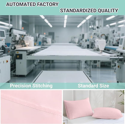 ZPECC Pillow Cases Queen Size Set of 12, 20x30 Envelope Closure Pillowcases, Soft Plain Brushed Microfiber Covers Hypoallergenic Breathable, Pink