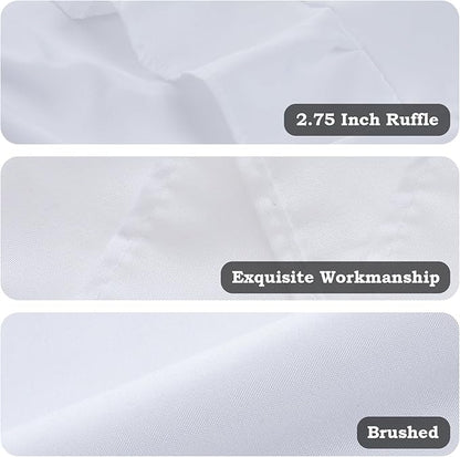 Ruffle Pillow Cases Standard Size Set of 2 –Soft Wrinkle Resistant Brushed Microfiber Ruffled Pillowcases –Envelope Pillow Shams Cover Festive Gift for Hotels,Guest Rooms 20x26 Inch (White)