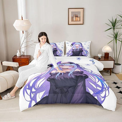 Erosebridal 3D Anime Girl Comforter Set, Kawaii Decorations Bedding Comforters & Sets, Preppy Duvet Set King